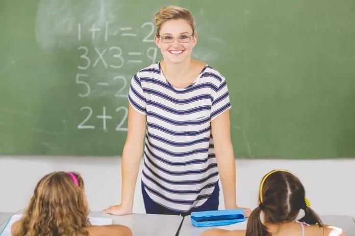 teacher under stress in a classroom